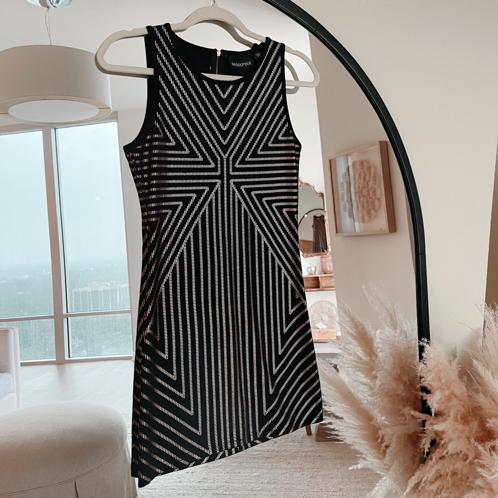 MINKPINK black and metallic cocktail dress